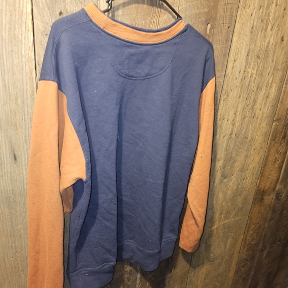 Champion Blue and Tan Sweatshirt With Double Lined Collar - Picture 2 of 4